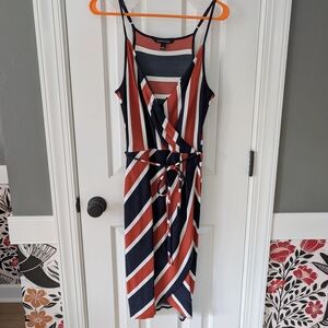 41 Hawthorn Multicolor Striped Wrap Midi Dress